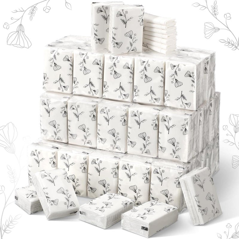 Yinder 100 Pcs Pocket Tissues Bulk Wedding Mini Tissues Travel Size Facial Napkin Bulk for Guests 3 Ply Facial Napkins for Wedding Bride Shower Bachelorette Celebration Party Favors - Image 1